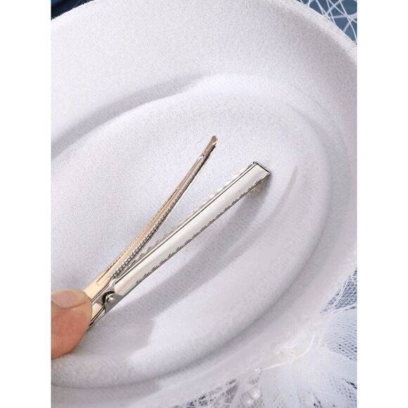 🤍 Pinup Accessory 1950s Retro Vintage Fascinator Bridal White Pillbox Veil Hat - Picture 5 of 10